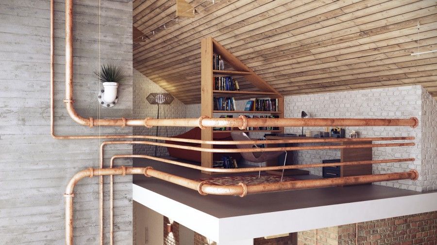 Industrial pipe railings