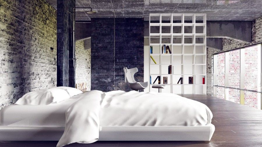Spazio notte. Industrial loft
