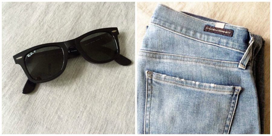 Occhiali da sole e jeans