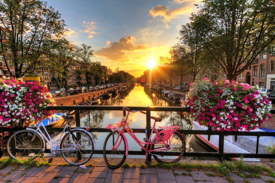 Il tramonto ad Amsterdam