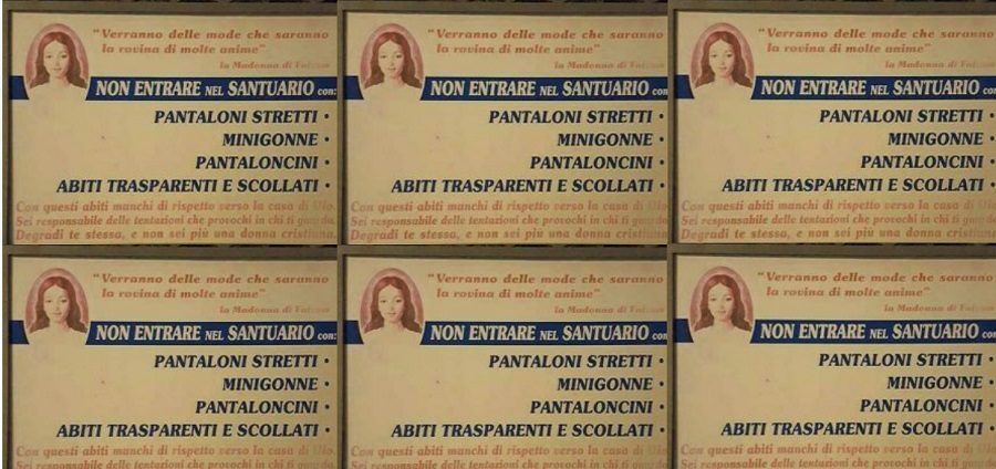 Il cartello del Santuario di Casapesenna