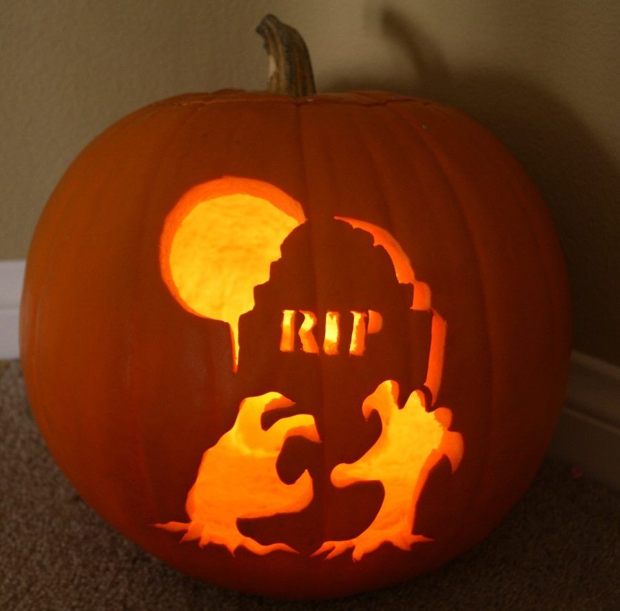Una zucca di Halloween decorata