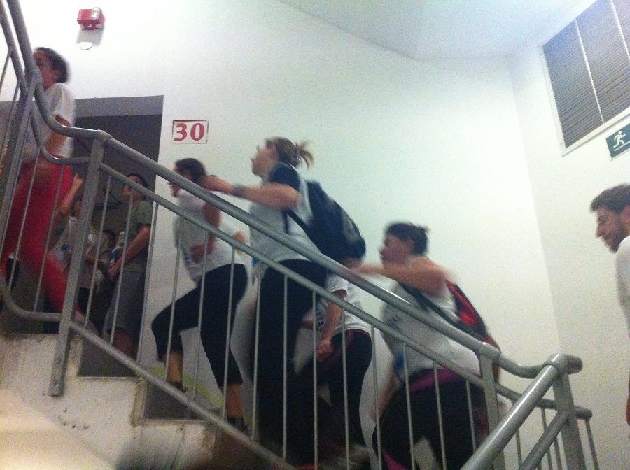 Una sessione di gruppo di Stair Climbing