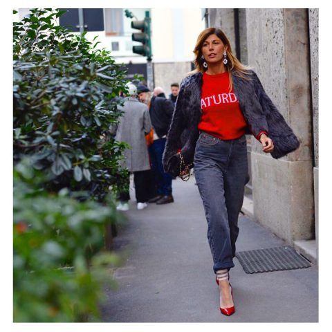 Alessandra Grillo con la felpa firmata Alberta Ferretti