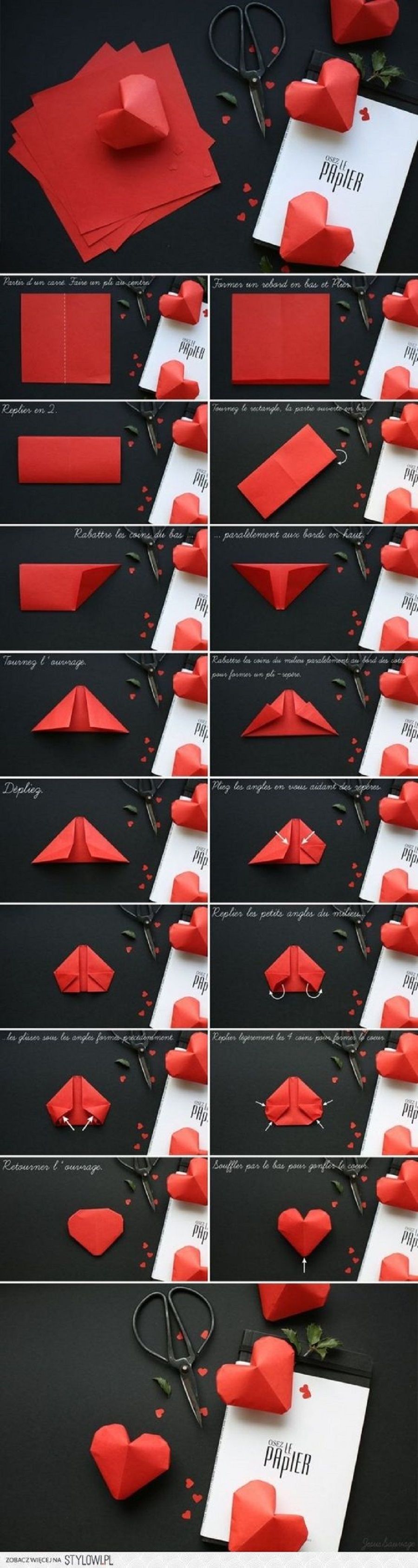 Come realizzare un cuore piegando la carta