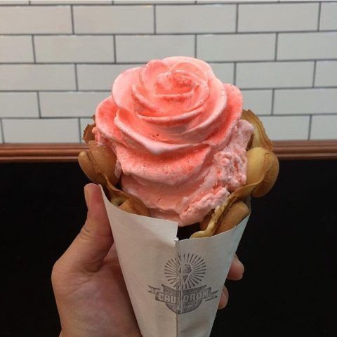 Gelato a forma di fiore della catena Amorino