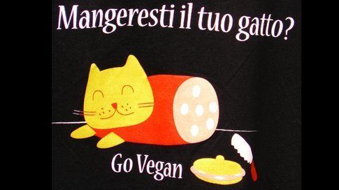 Immagine sarcastica di chi promuove l'essere vegani