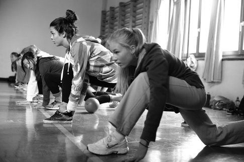 Bibi durante l'allenamento in palestra