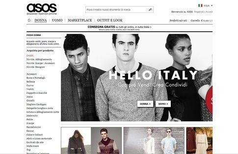 Homepage di Asos.it