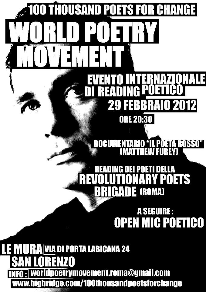 Il 29 febbraio a Roma la Poesia scende in piazza