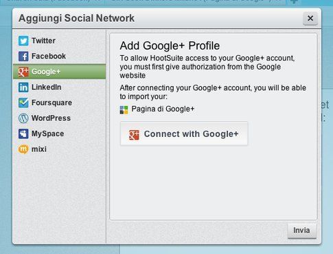 Aggiungere Google+ tra i social