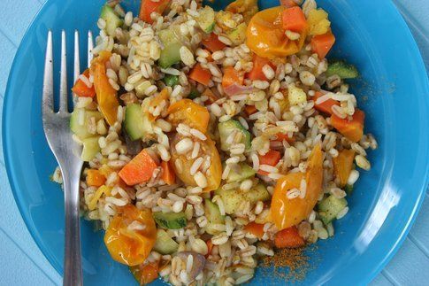 mix di 5 cereali con verdure al curry