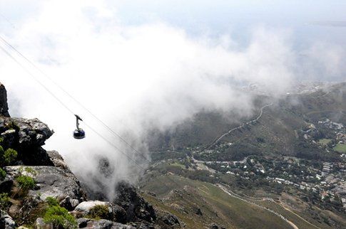 Salita a Table Mountain in funivia