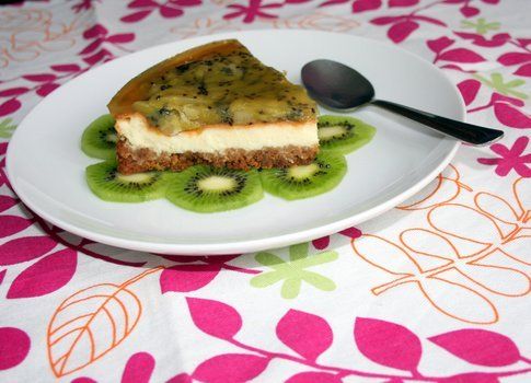 fetta di cheesecake al kiwi