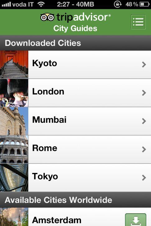 Tripadvisor Offline City Guides