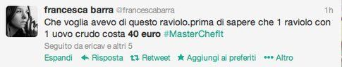 tweet polemica costo raviolo, in periodo di crisi...