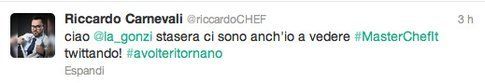 tweet di @riccardochef