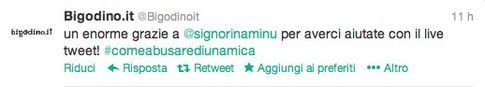 grazie a @signoraminu e @bigodinoit