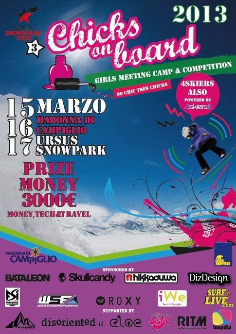 Chicks on Board dal 15 al 17 marzo a Campiglio (TN)