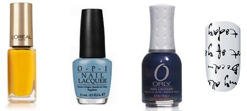 L'Oréal Exotic Canaries 302, Opi can't find my czechbook, Essie stickers love to love you, Orly High on Hope