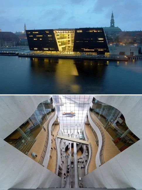 Biblioteca reale danese (anche detta Diamante nero) a Copenhagen, di Schmidt