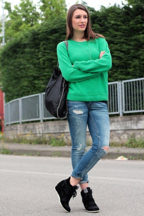 Il mio Outfit: Boyfriend Jeans e Sneakers con Zeppa