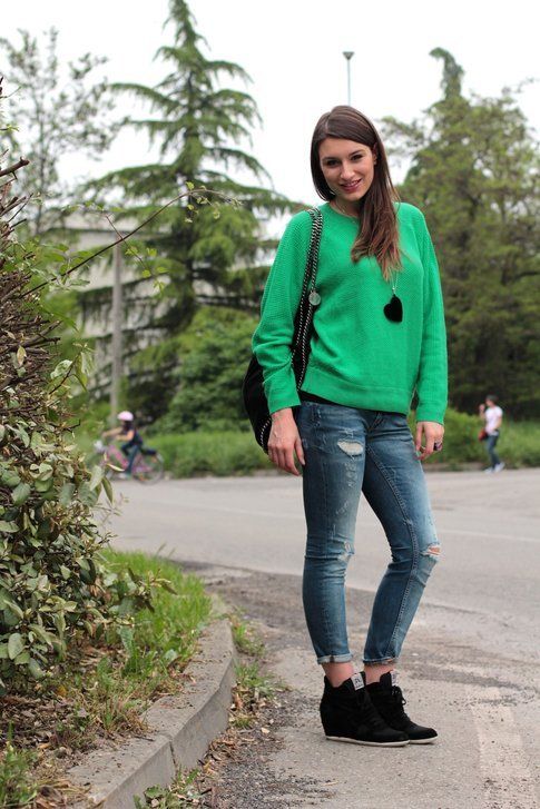 Il mio Outfit: Boyfriend Jeans e Sneakers con Zeppa