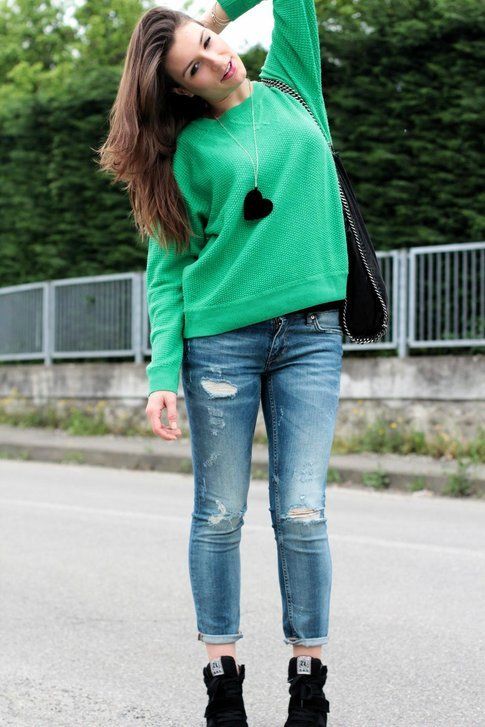 Il mio Outfit: Boyfriend Jeans e Sneakers con Zeppa