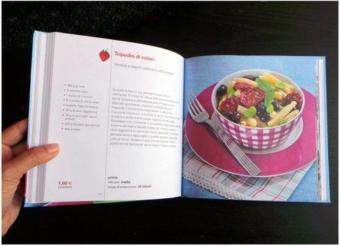 L'interno del libro con la ricetta di copertina del volume