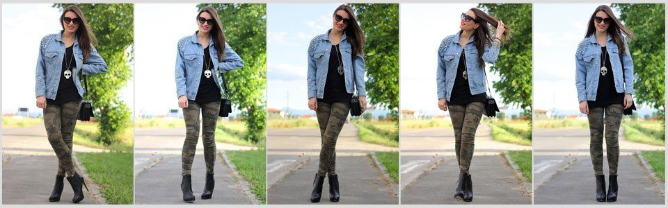 Jeans, camouflage e un tocco rock: ecco il mio outfit!