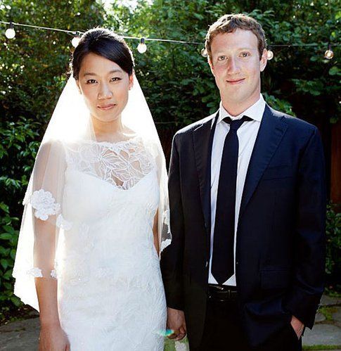 Zuckerberg e Priscilla al matrimonio