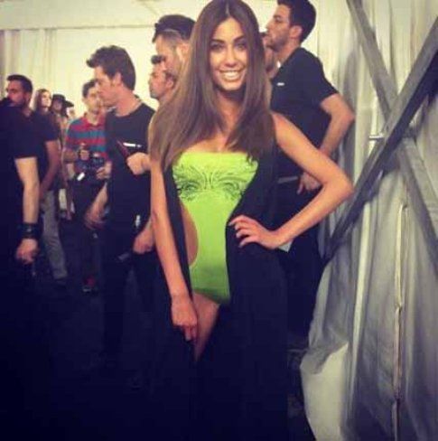 Milano, Glamour Live Show 2013. Nella foto Federica Nargi nel backstage (instagram)