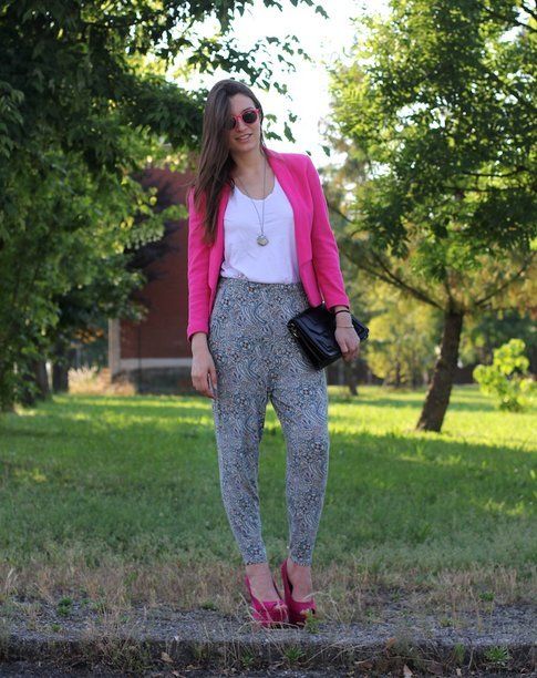 Il mio outfit: Fucsia e Pantaloni Pajama Style