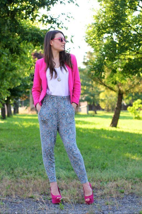 Il mio outfit: Fucsia e Pantaloni Pajama Style