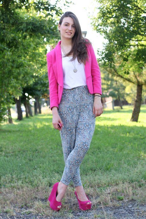 Il mio outfit: Fucsia e Pantaloni Pajama Style