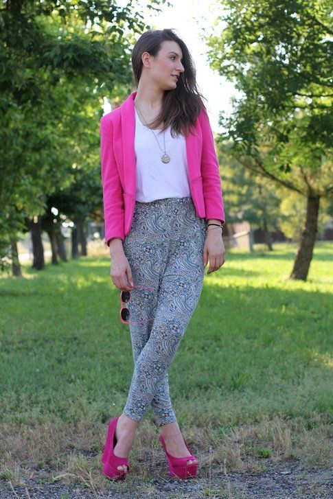 Il mio outfit: Fucsia e Pantaloni Pajama Style