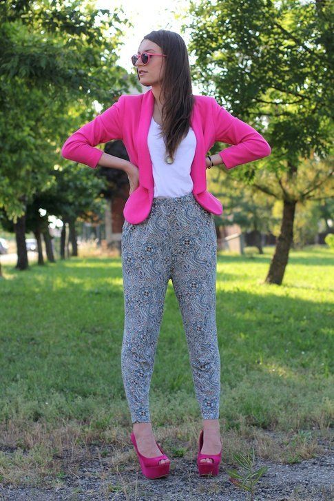 Il mio outfit: Fucsia e Pantaloni Pajama Style