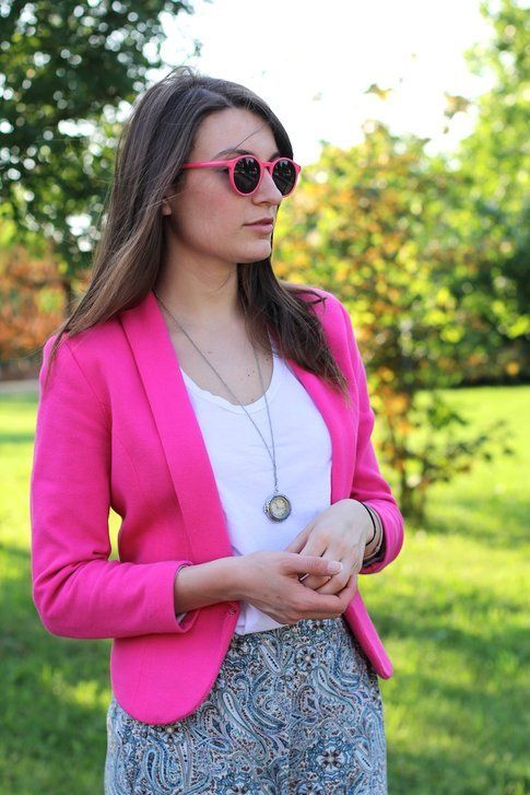 Il mio outfit: Fucsia e Pantaloni Pajama Style