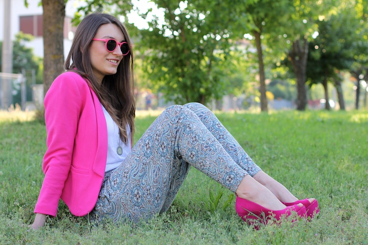 Il mio outfit: fucsia e pantaloni pajama style