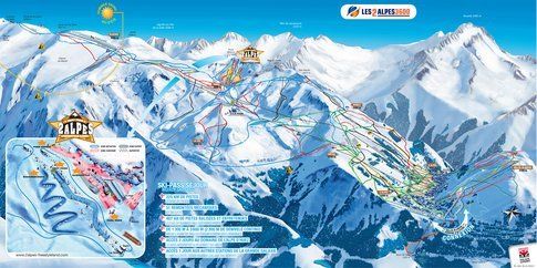 La mappa delle piste di 2 Alpes