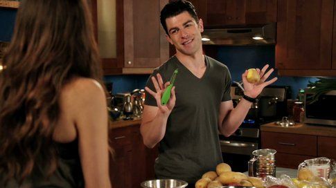 Schmidt il fanatico della cucina nella serie New Girl