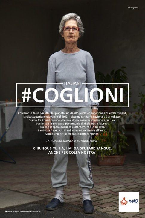 Immagine dalla campagna #coglioni - da bloggokin.it