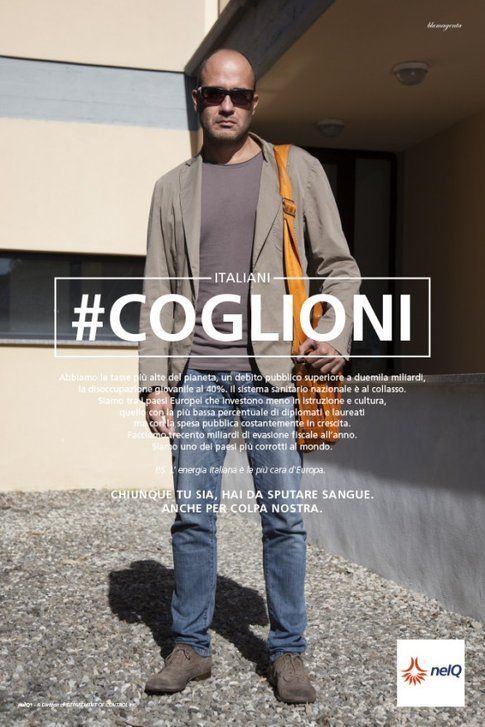 Immagine dalla campagna #coglioni - da bloggokin.it