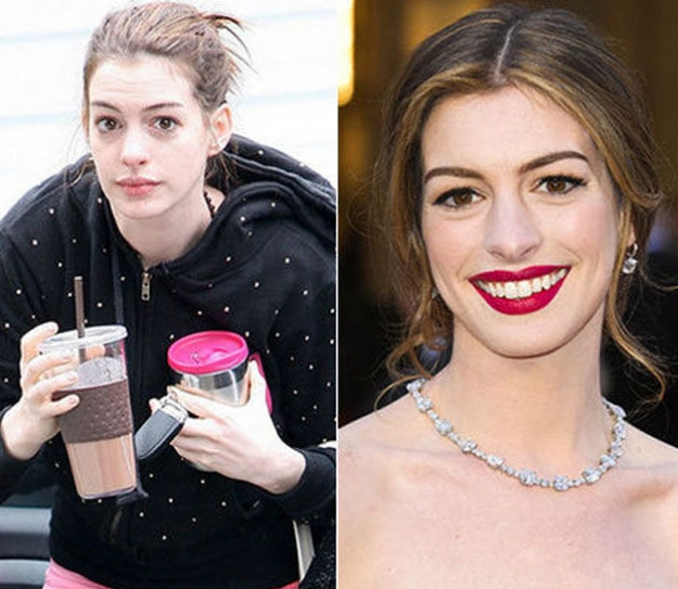 Anne Hathaway senza trucco