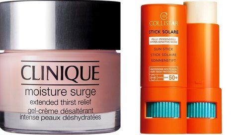 Moisture Surge di Clinique e Stick solare a protezione 50+ della linea Pelli Sensibili di Collistar!