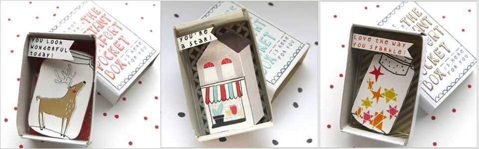 Le scatole tascabili illustrate da Kim Welling: Pillole di buon umore!