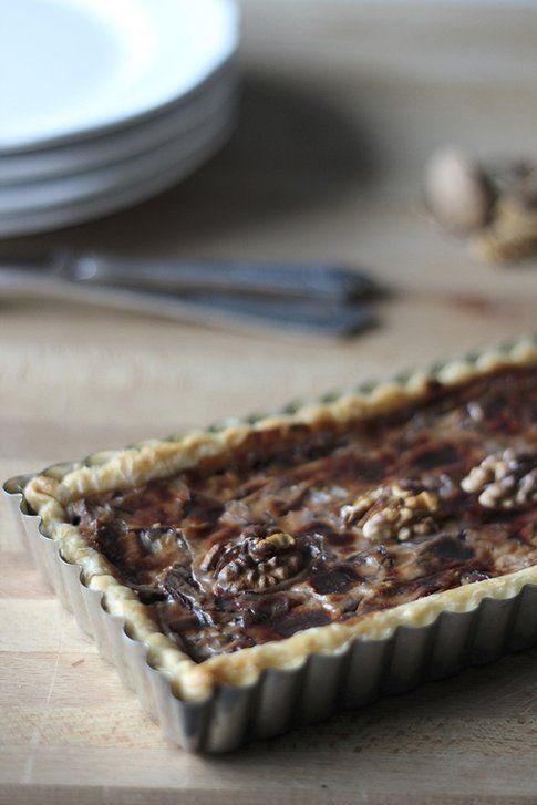 Torta salata al radicchio e noci