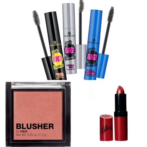 Make-Up Low Cost: ricrea la tua pochette trucchi con meno di 60€ - Mascara Essence, Bluch H&M, Rossetto Rimmel London)