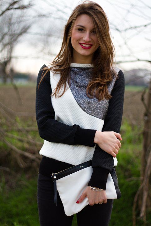 Outfit da giorno: Bianco e Nero con dettagli Glitter!