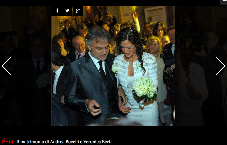Andrea Bocelli: nozze a sorpresa con Veronica Berti